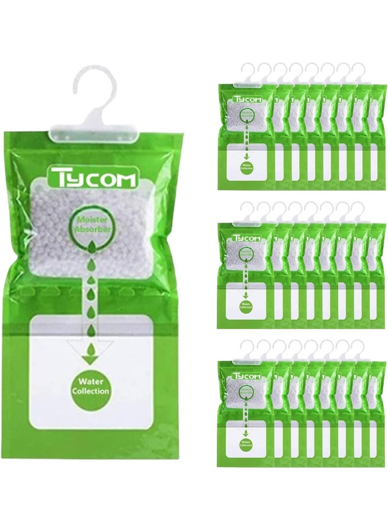 TYCOM Moisture Absorbers 24 Packs Odor Eliminator humidity absorber Hanging Bags wardrobe freshener Closet Dehumidifiers Odor Removers for Home Car - Image 1